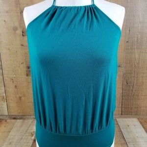 Express One-Eleven Green Halter Camisole BH26